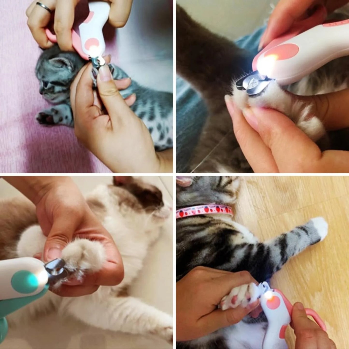 LED Pet Nail Clipper 2024 New Cat Nail Clipper with Super Bright LED Light Suitable for Cat Clippers Precise Cutting Beauty Tool Suitable for Indoor Cats Dogs Rabbits A