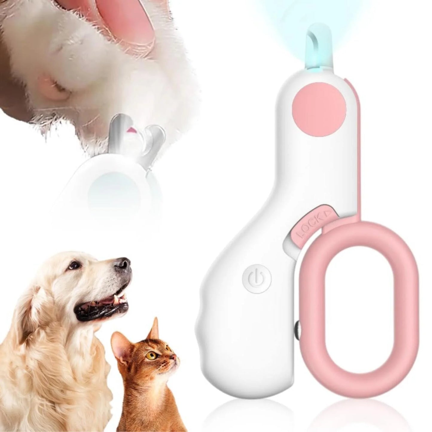 LED Pet Nail Clipper 2024 New Cat Nail Clipper with Super Bright LED Light Suitable for Cat Clippers Precise Cutting Beauty Tool Suitable for Indoor Cats Dogs Rabbits A