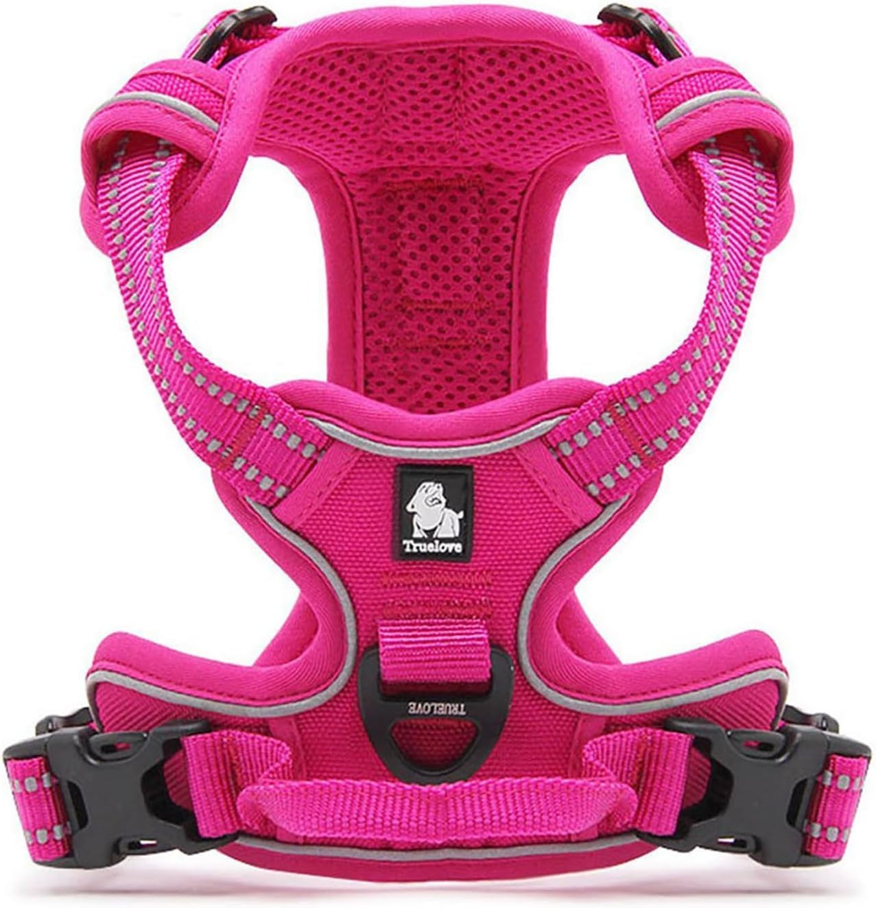 Truelove Adjustable No-Pull Dog Harness Reflective Pup Vest Harnesses Comfortable Control Brilliant Colors Tlh5651(Fushcia,Xs)
