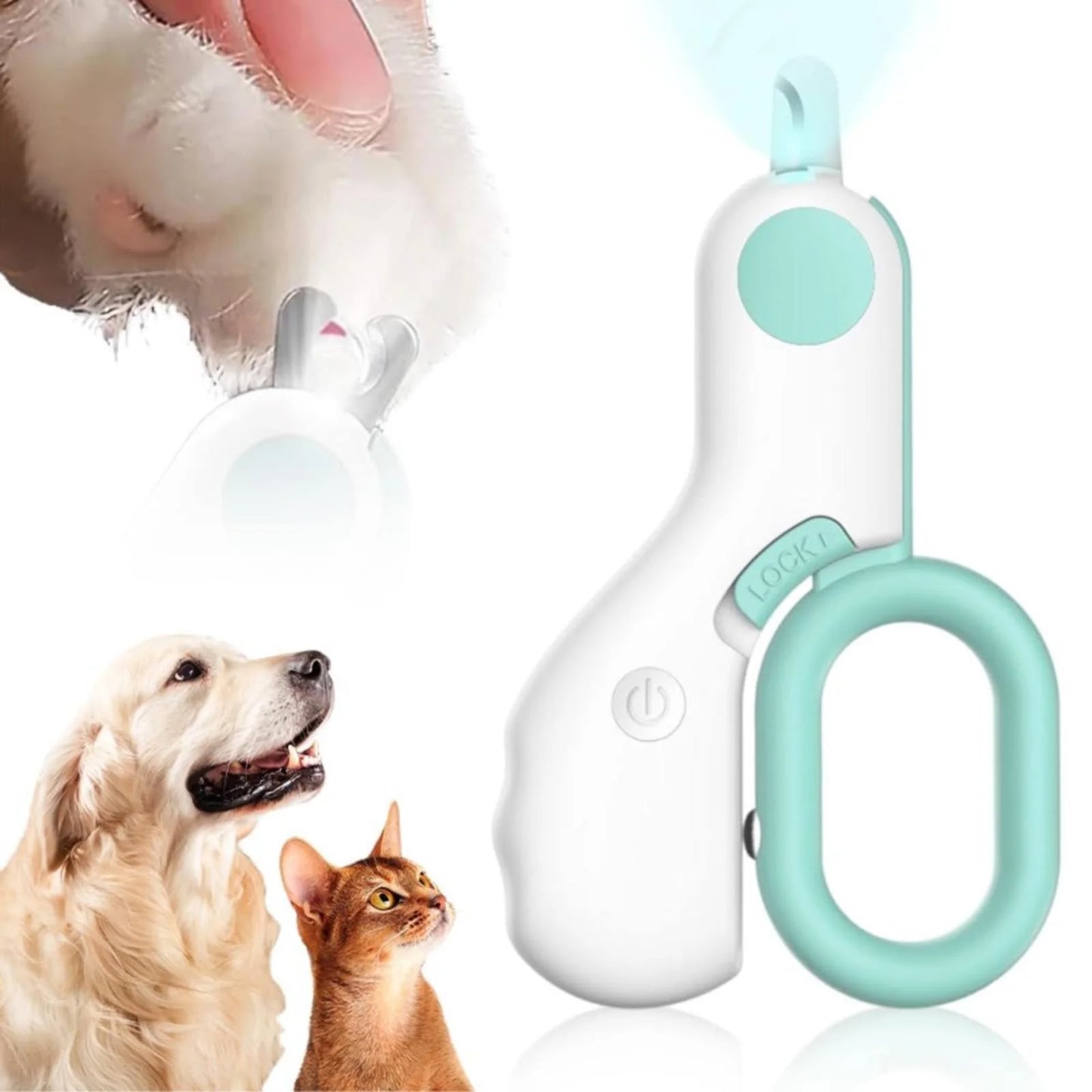 LED Pet Nail Clipper 2024 New Cat Nail Clipper with Super Bright LED Light Suitable for Cat Clippers Precise Cutting Beauty Tool Suitable for Indoor Cats Dogs Rabbits A