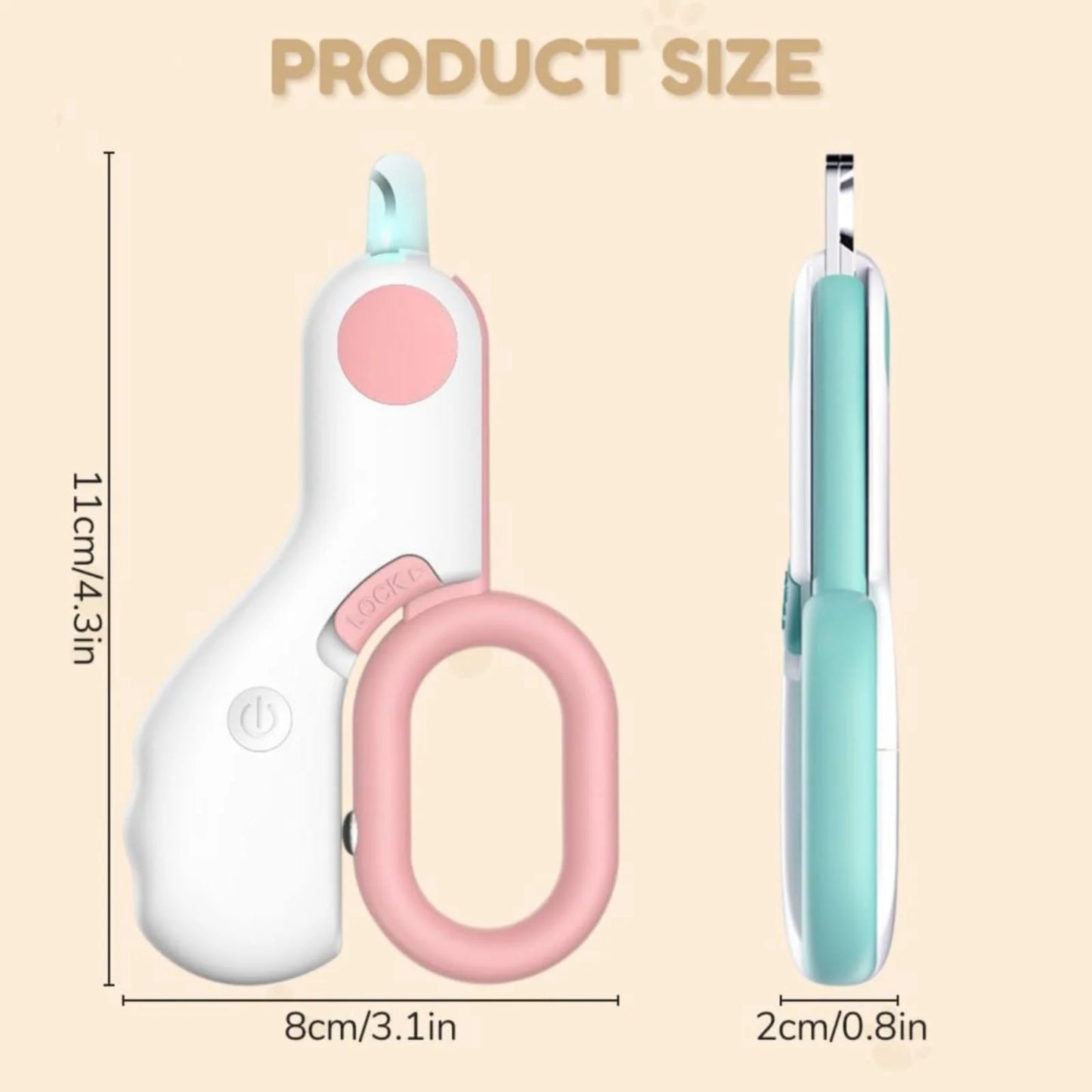 LED Pet Nail Clipper 2024 New Cat Nail Clipper with Super Bright LED Light Suitable for Cat Clippers Precise Cutting Beauty Tool Suitable for Indoor Cats Dogs Rabbits A