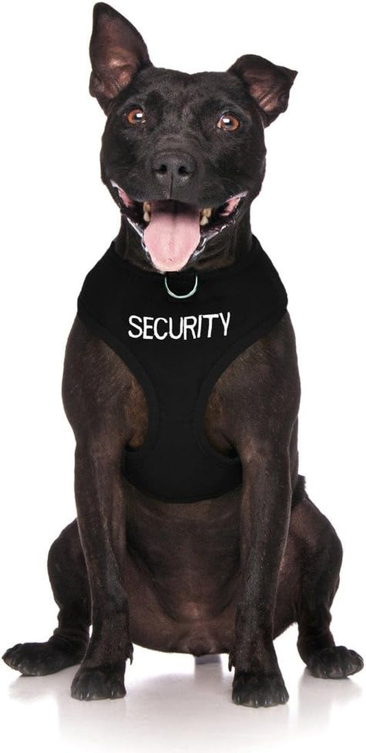 Limited Security Black Color Coded Non-Pull Front and Back D Ring Padded and Waterproof Vest Dog Harness Prevents Accidents by Warning Others of Your Dog in Advance (M)