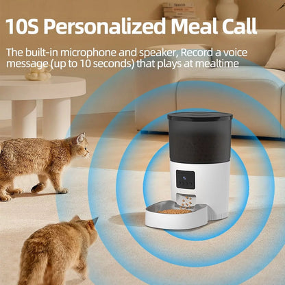 3L Automatic Cat Feeder with Camera Video Cat Food Dispenser Pet Smart Voice Recorder Remote Control Auto Feeder for Cat Dog